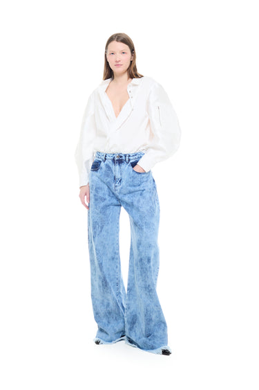 ACID WASH DENIM BOYFRIEND TROUSERS marques almeida+