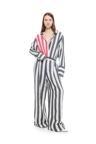 BLACK AND WHITE STRIPES WIDE LEG TROUSERS marques almeida