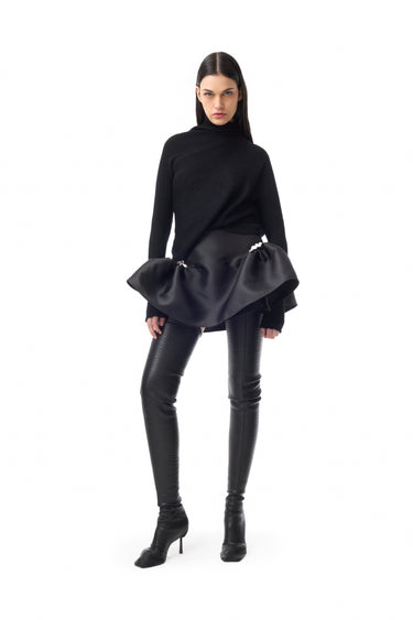 BLACK DRAPED JUMPER IN MERINO KNIT marques almeida