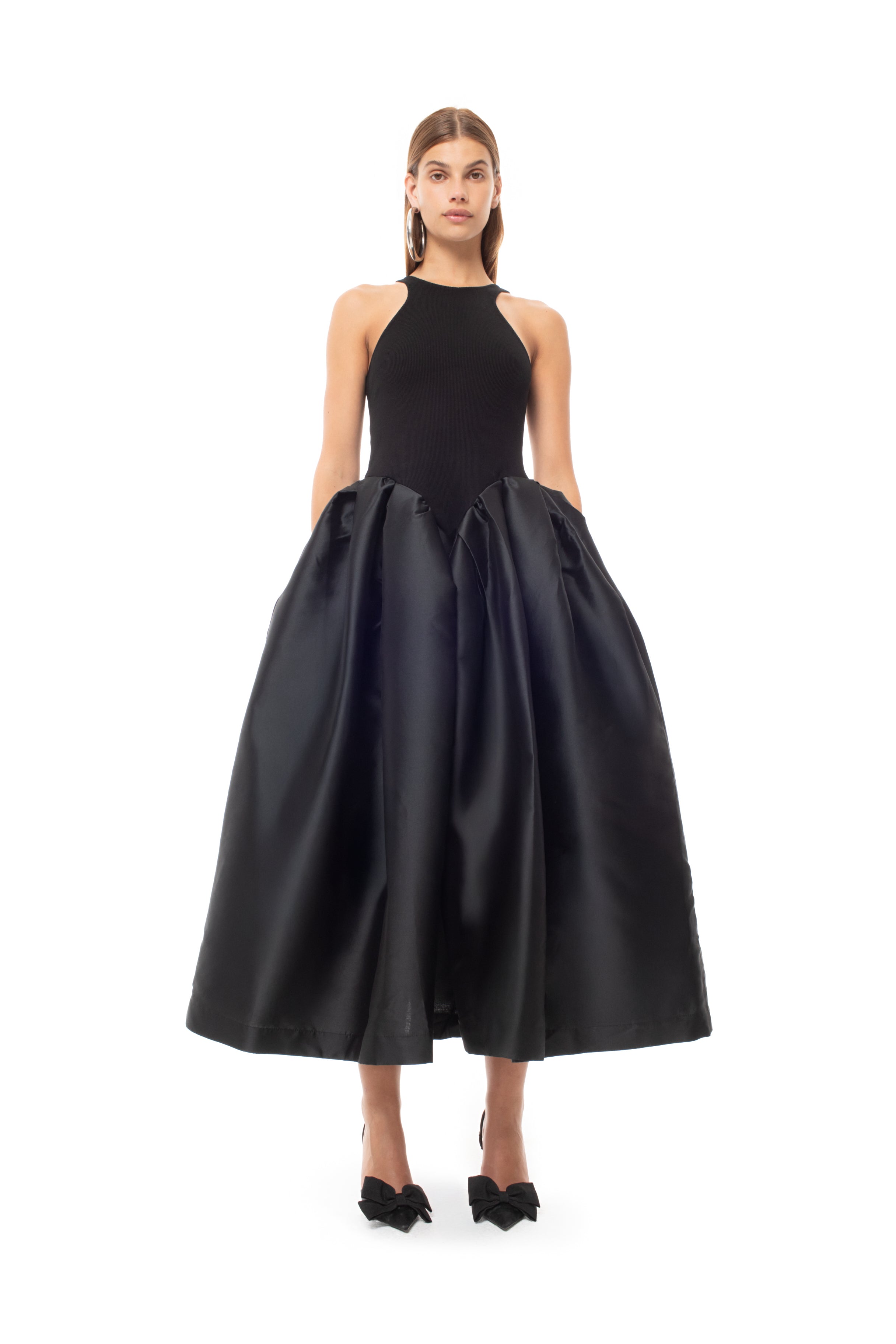 black dress top T-Shirt With Side Cutout Lay flat to dry Envelope Neck Ponte Dress -