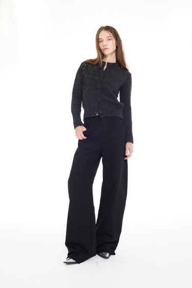 BLACK DRILL BOYFRIEND TROUSERS marques almeida