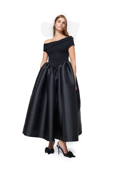 BLACK OFF SHOULDER PRINCESS DRESS marques almeida