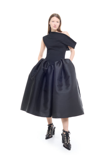 BLACK OFF SHOULDER PRINCESS DRESS marques almeida