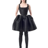 BLACK SHORT PUFF HEM DRESS WITH EMBELISHMENT marques almeida