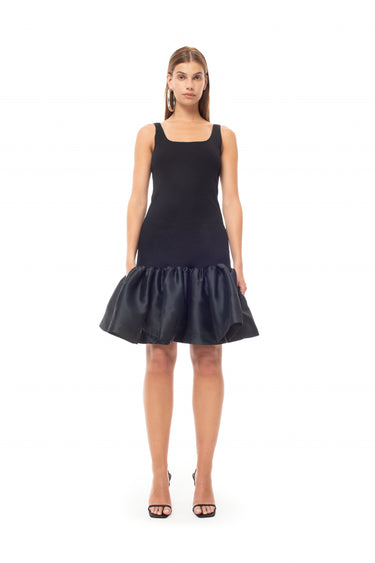 BLACK SLEEVELESS PUFF HEM DRESS marques almeida