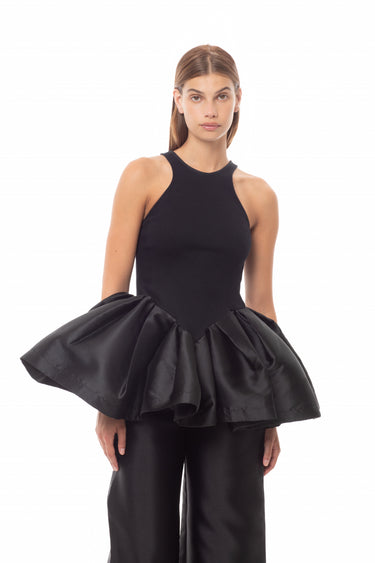 BLACK TANK TOP WITH PEPLUM marques almeida