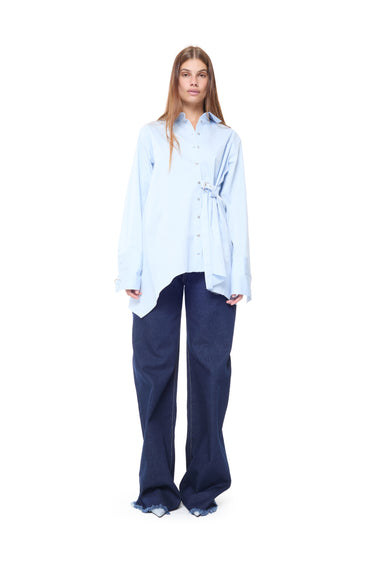 BLUE CINCH BELT SHIRT