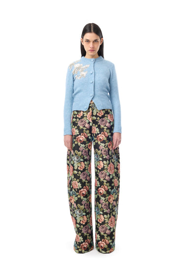 BLUE KNIT CARDIGAN WITH EMBELLISHMENT marques almeida