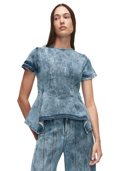 BLUE ACID WASH DENIM T-SHIRT marques almeida