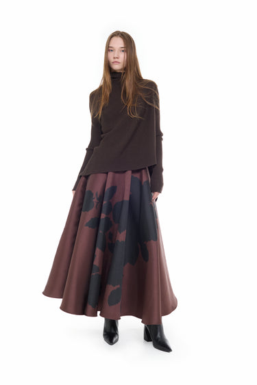 BROWN PRINTED MIDI SKIRT marques almeida