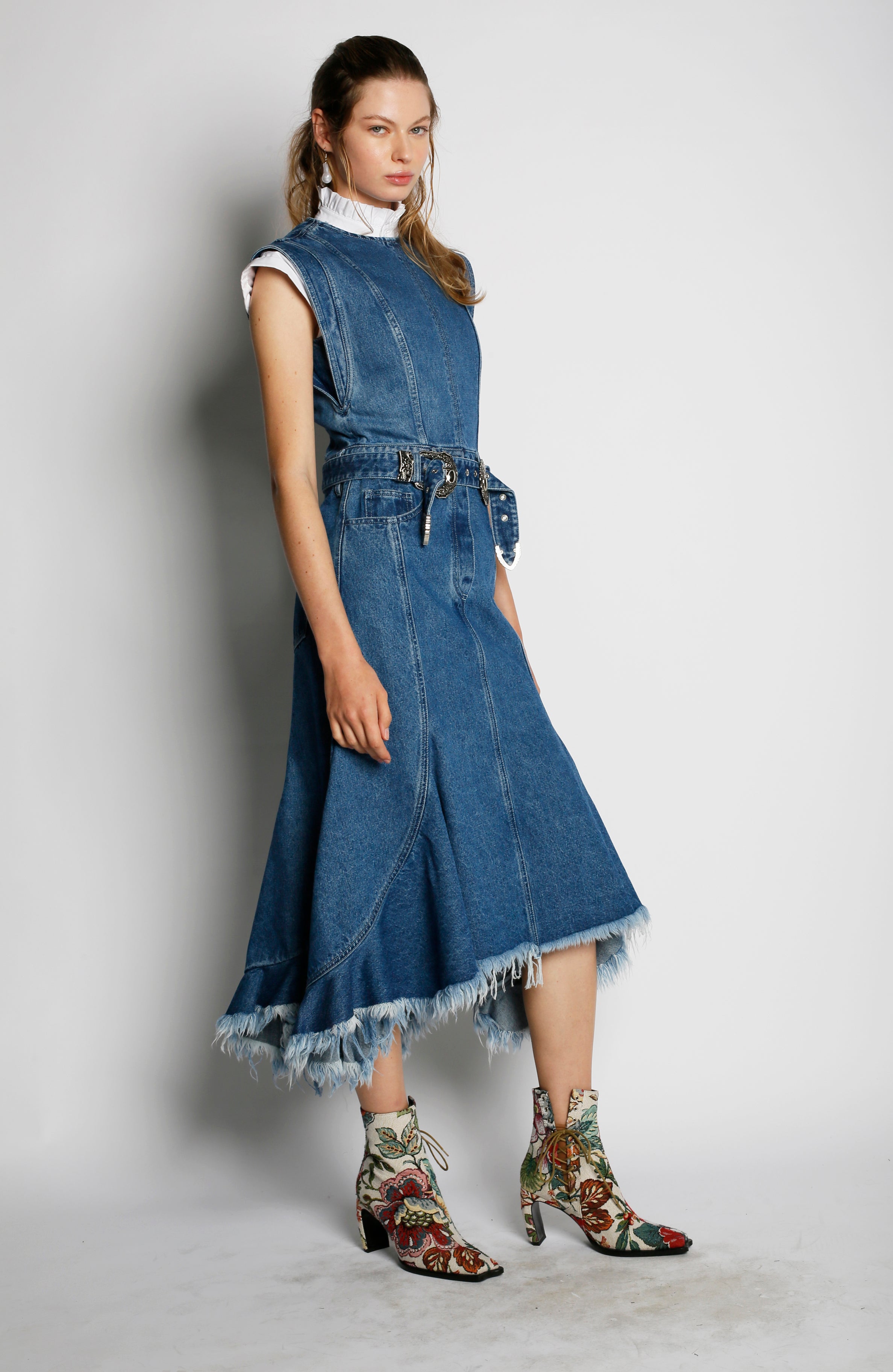 denim dress fitted waist ASOS Design - Structured Denim Mini Dress - Women - Cotton/Spandex - 10 US