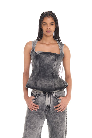 DENIM GREY ACID WASH CORSET marques almeida