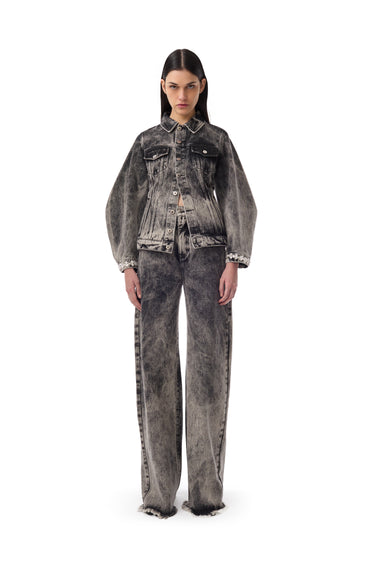 DENIM GREY ACID WASH EMBELLISHED BOYFRIEND JEANS MARQUES ALMEIDA