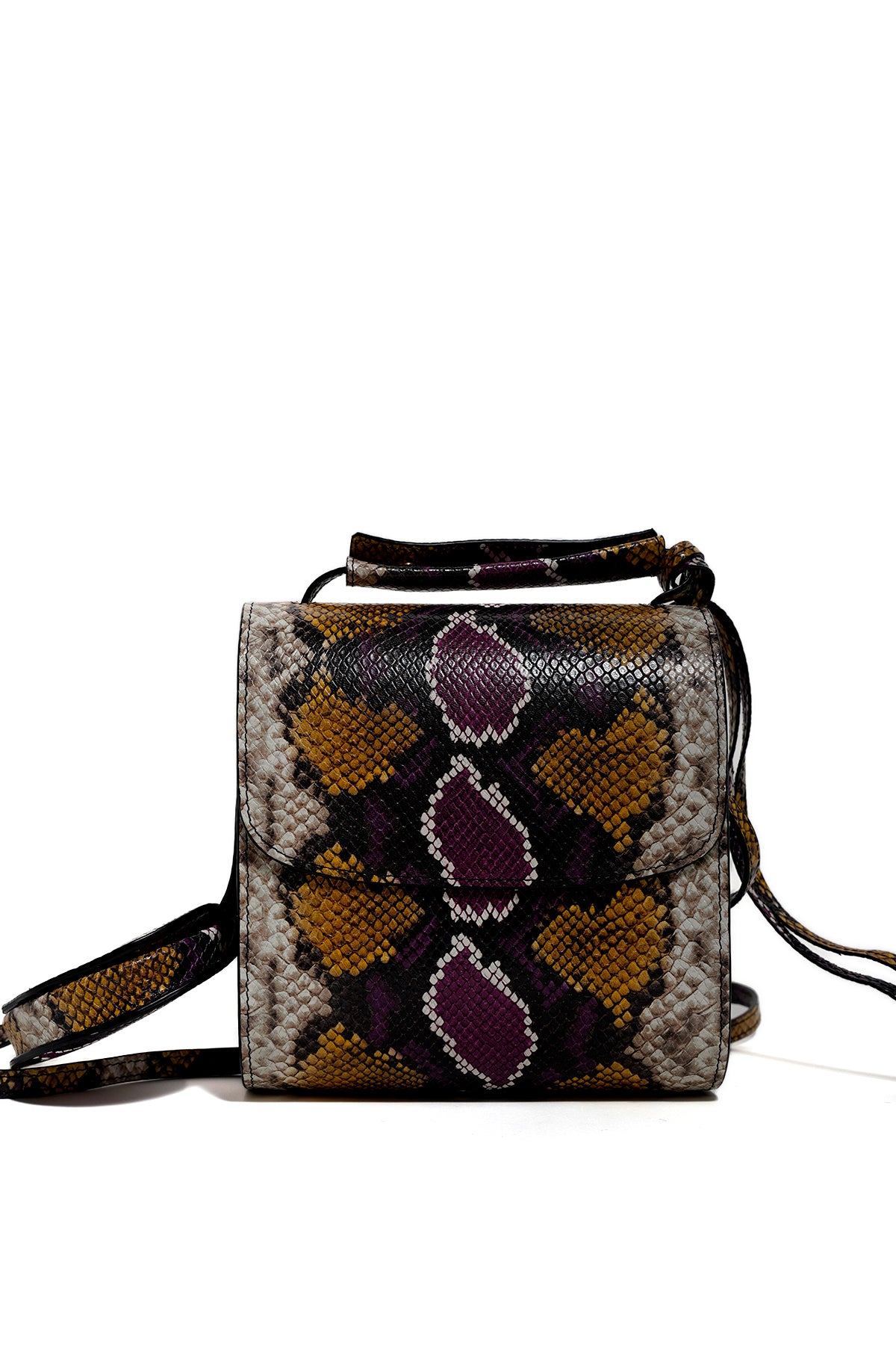 CLASSIC M'A BAG IN SNAKE PRINT LEATHER