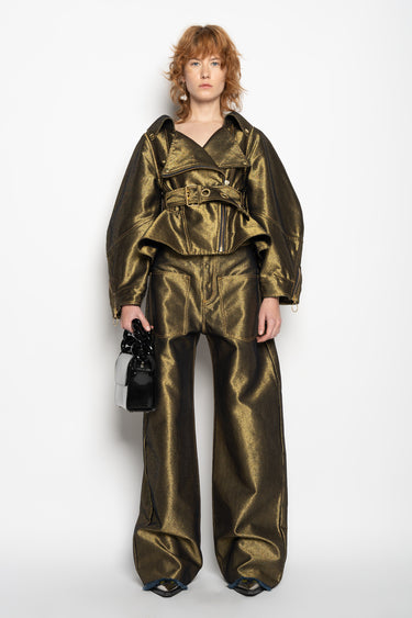 GOLD DENIM PATCH POCKET BOYFRIEND JEANS marques almeida