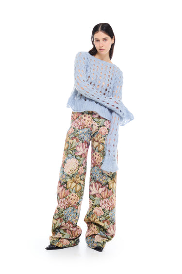 GREEN BROCADE BOYFRIEND TROUSERS marques almeida