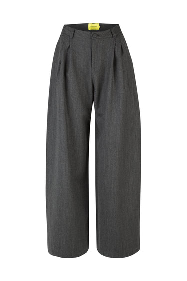 GREY PINSTRIPE WOOL PLEATED TROUSERS marques almeida