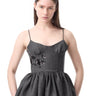 GREY WOOL CORSET TOP WITH SEQUIN EMBROIDERY marques almeida 
