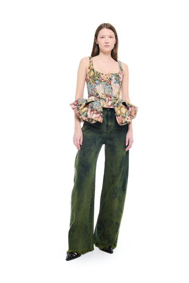 KHAKI OVERDYE DENIM BOYFRIEND TROUSERS marques almeida