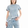 LIGHT BLUE DENIM ASYMMETRIC T-SHIRT marques almeida