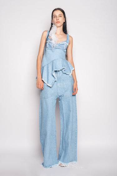 LIGHT BLUE PATCH POCKET BOYFRIEND TROUSERS MARQUES ALMEIDA