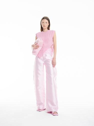 LIGHT PINK MIKADO BOYFRIEND TROUSERS marques almeida