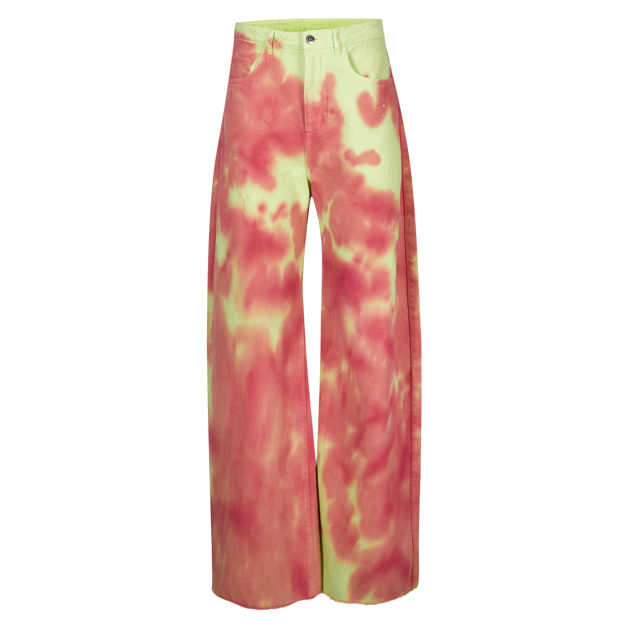 LIME AND RED TIE DYE BOYFRIEND TROUSERS