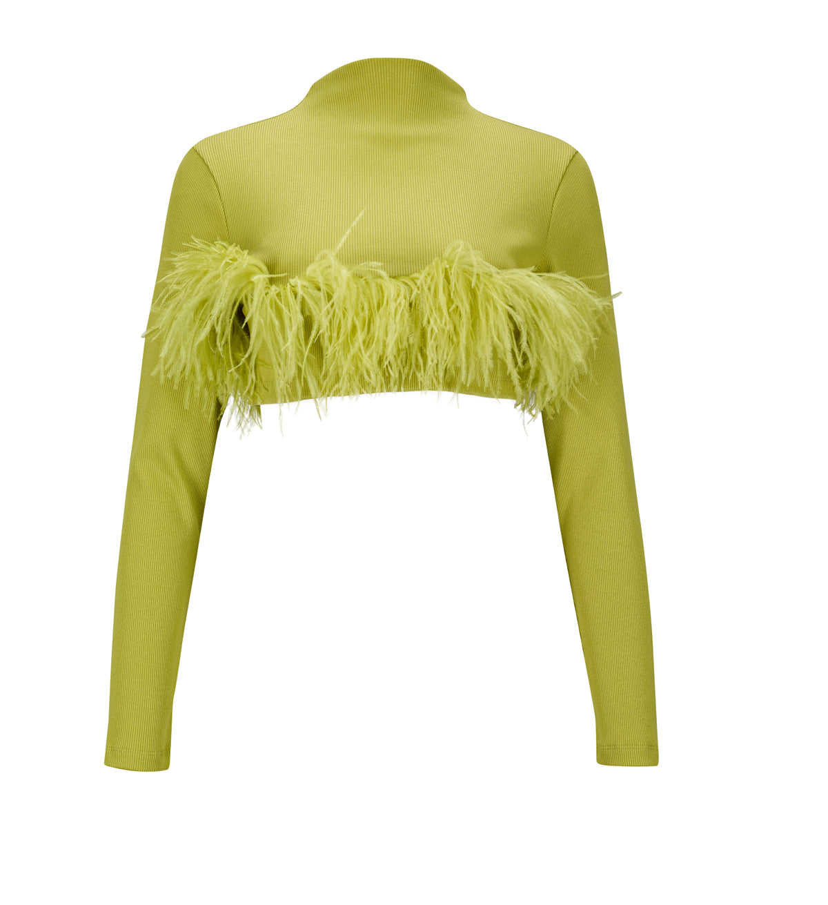 LIME CROPPED FEATHER TOP marques almeida