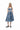 BLUE ACID WASH MIDI KILT SKIRT WITH BUCKLE FASTENING