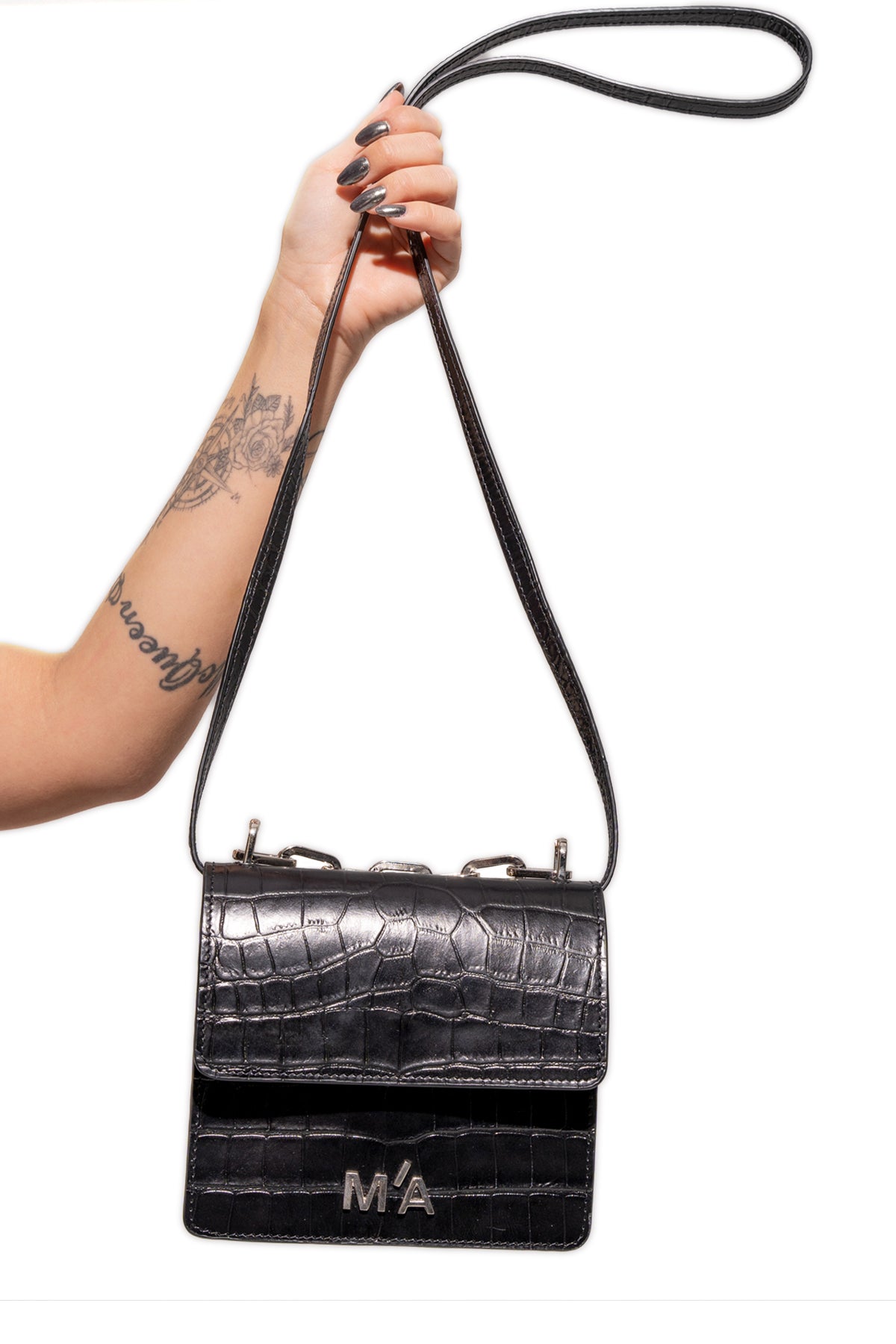 Red Crocodile Pattern Chain Strap Stylish Womens Sling Bag