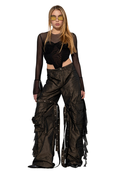 BLACK MESH CORSET TOP marques almeida