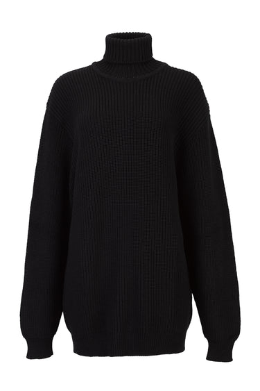 BLACK TURTLENECK MERINO OVERSIZE JUMPER marques almeida