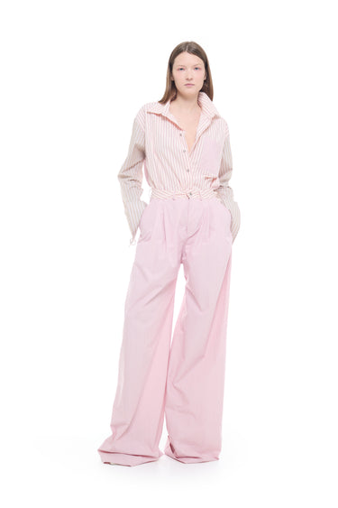PINK CLASSIC PATCHWORK PLEATED PANTS marques almeida