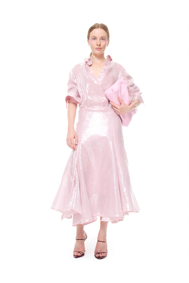 PINK DOUBLE LAYERED SEQUIN SHIRT marques almeida