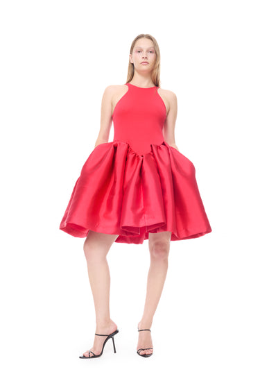 RED MINI DRESS WITH TANK TOP SCOOPED marques almeida