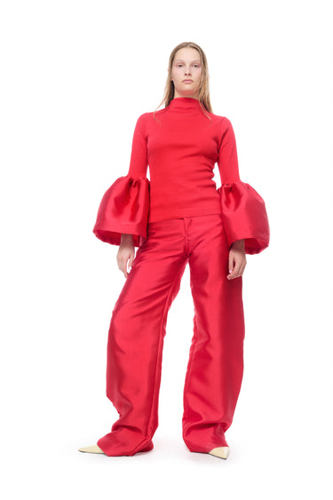 RED MIKADO BOYFRIEND TROUSERS marques almeida