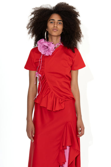 RED FEATHER BAG marques almeida