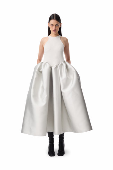 SILVER DRESS WITH TANK TOP SCOOPED marques almeida