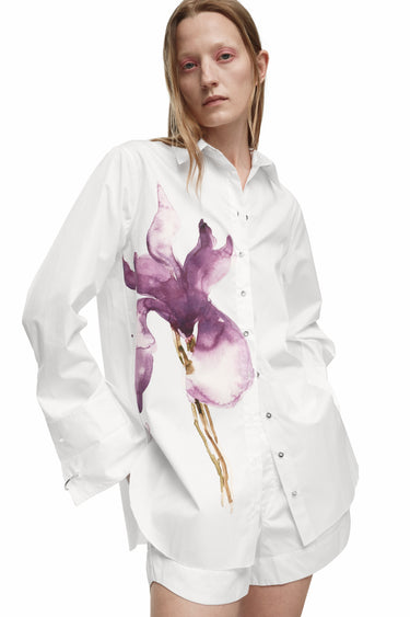 WHITE WATERCOLOUR PRINTED SHIRT marques almeida