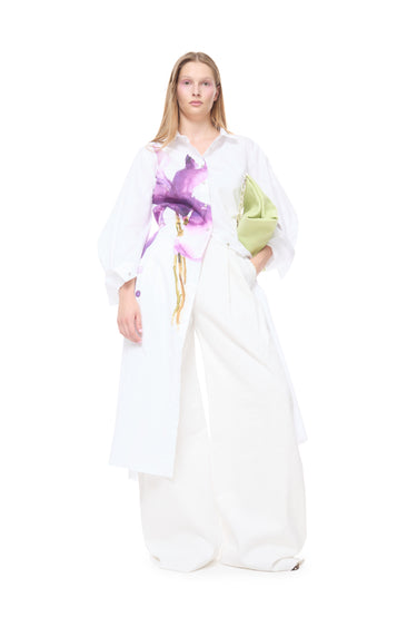 WHITE WATERCOLOUR SHIRT DRESS marques almeida