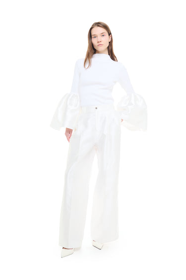 WHITE WIDE LEG TROUSERS MARQUES ALMEIDA