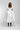 WHITE V NECK CINCHED PLEATED MIDI DRESS marques almeida