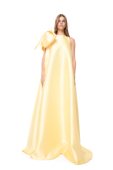YELLOW TRAIN BOW DRESS marques almeida