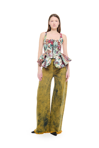 YELLOW OVERDYE DENIM BOYFRIEND TROUSERS marques almeida