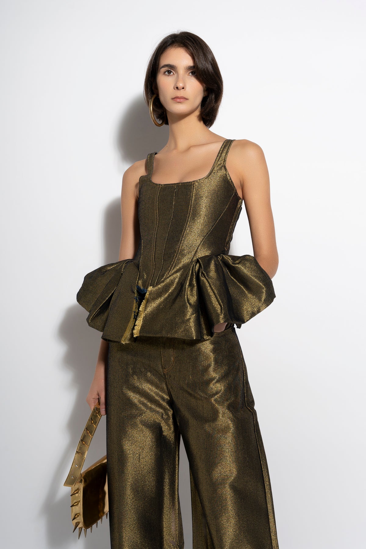 GOLD LUREX FITTED CORSET marques almeida