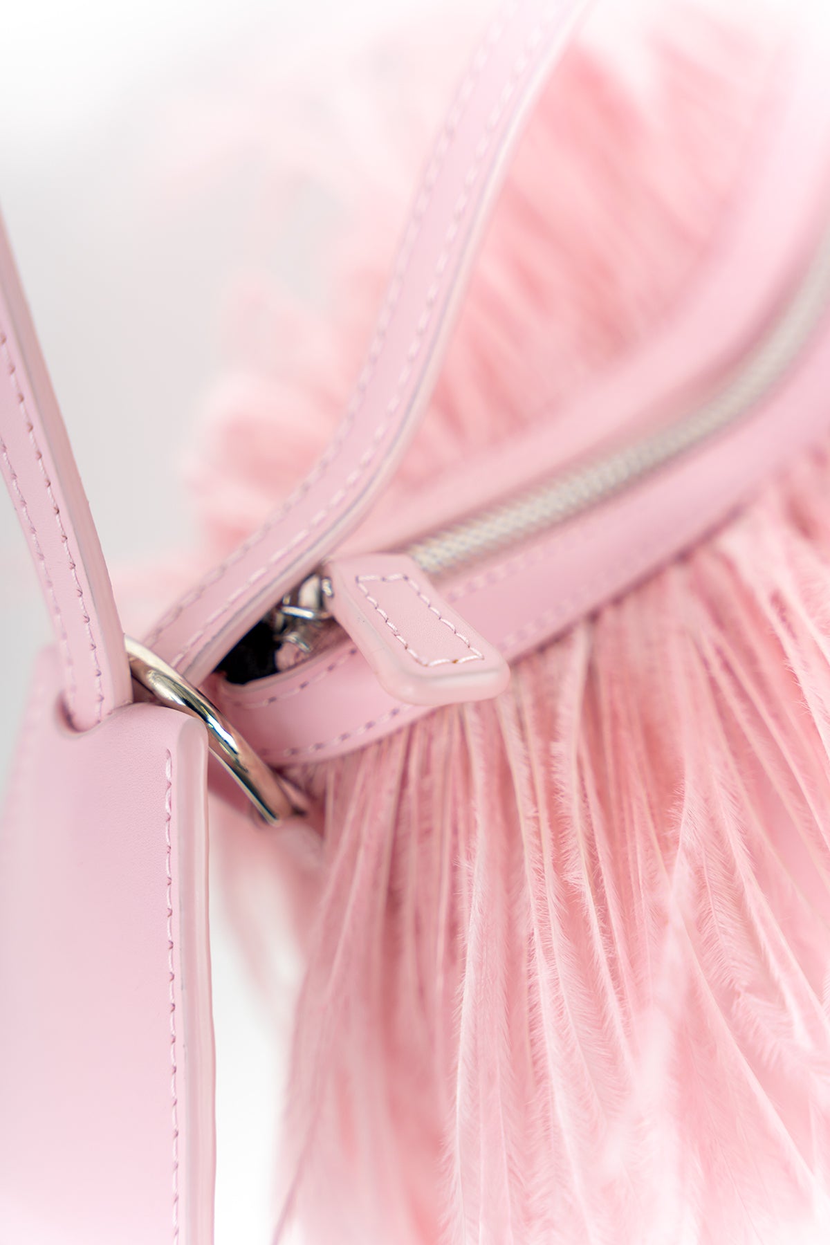 PINK FEATHER BAG