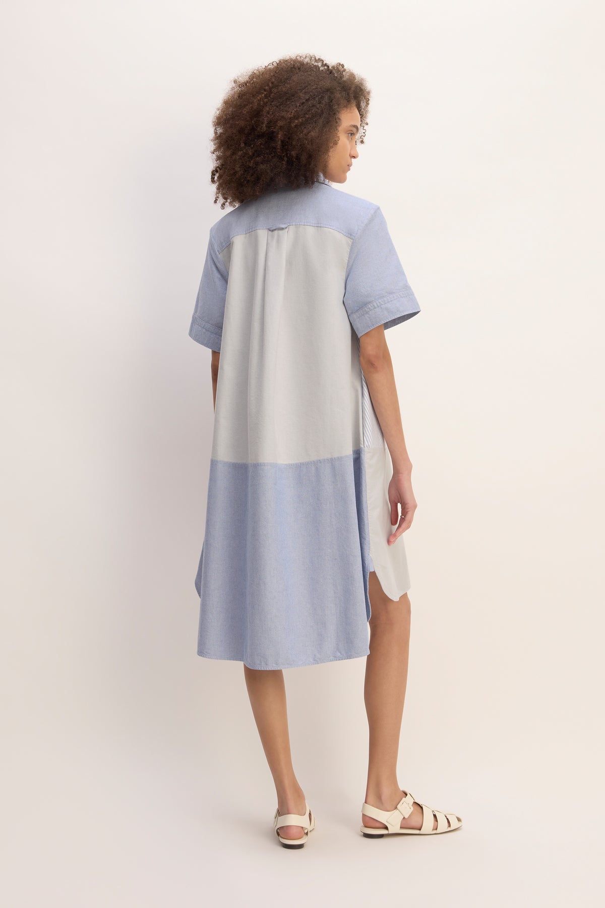 BLUE PATCHWORK SHIRT DRESS marques almeida everlane