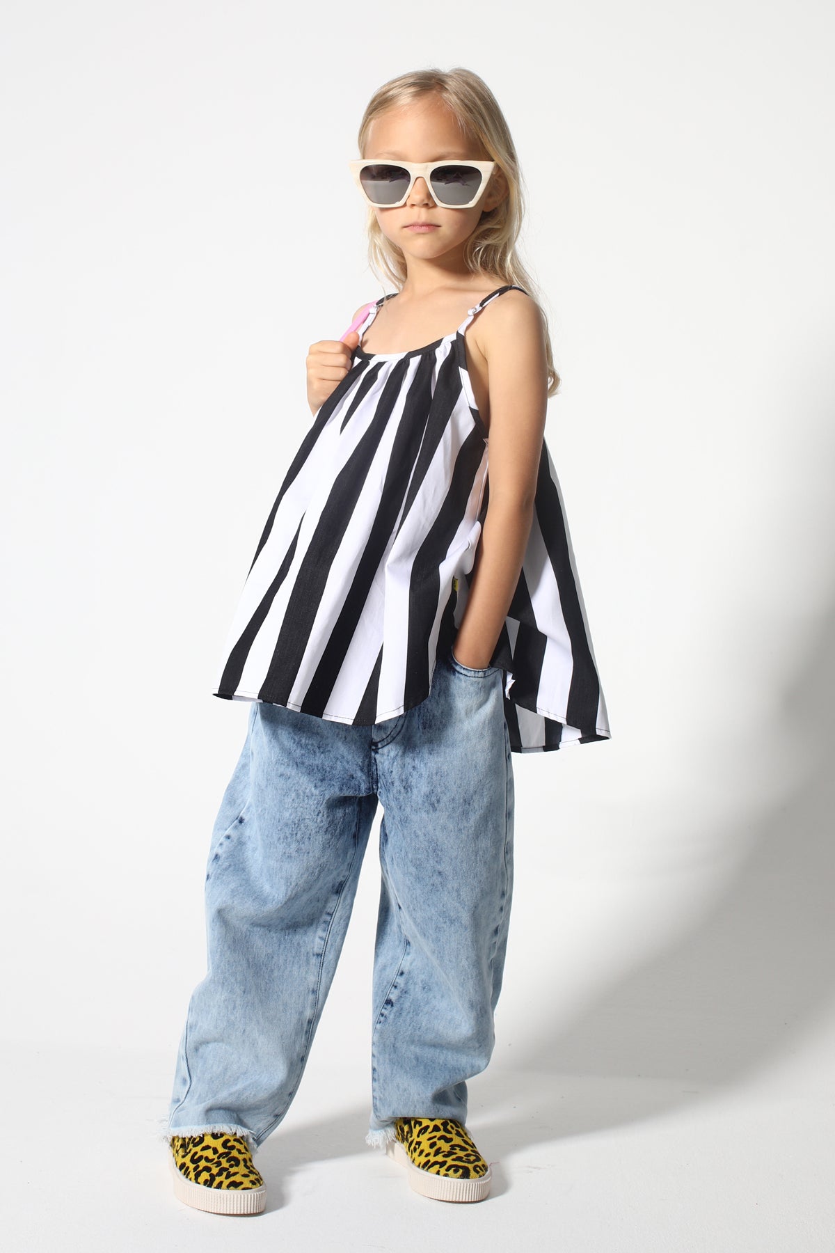 ACID WASH DENIM BAGGY TROUSERS makids