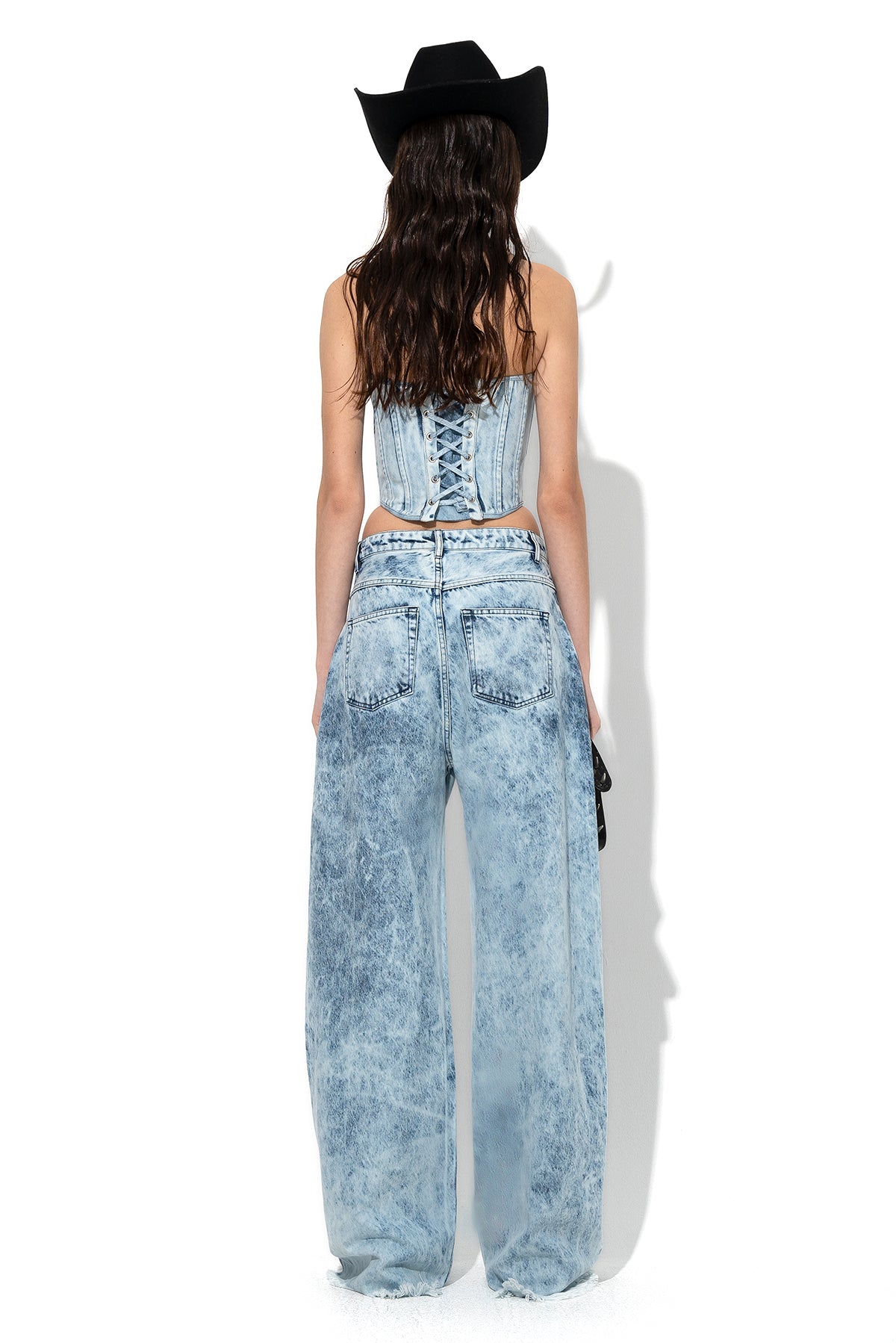 ACID WASH DENIM BOYFRIEND TROUSERS marques almeida