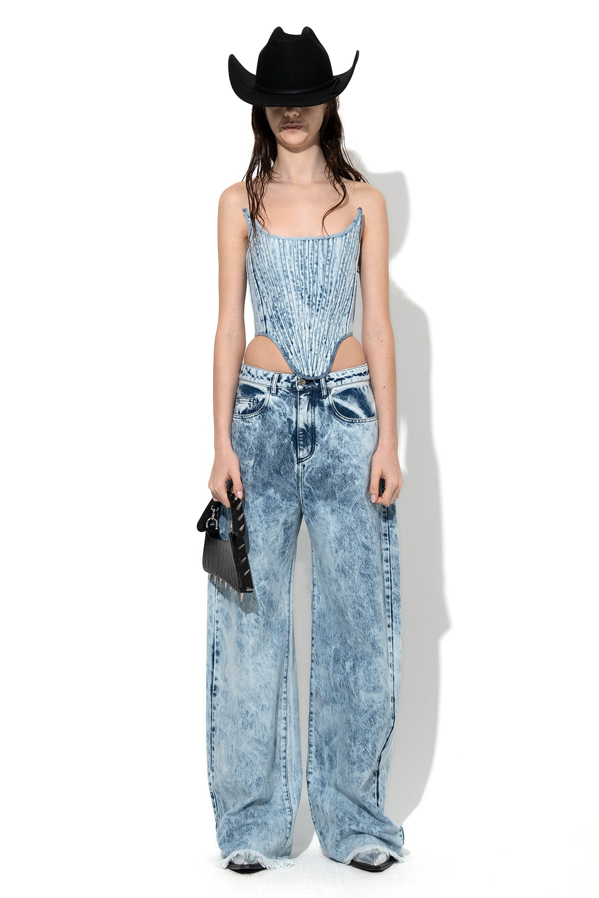 ACID WASH DENIM BOYFRIEND TROUSERS marques almeida